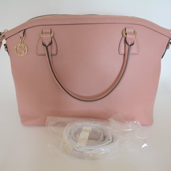 NWT GUCCI DOME LARGE PEBBLED LEATHER GG LOGO HARDWARE PURSE BAG - Picture 7 of 10